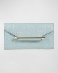 Strathberry - Multrees Croc-Embossed Wallet On Chain - Lyst