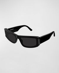 Balenciaga - Bb0301sm Acetate Rectangle Sunglasses - Lyst
