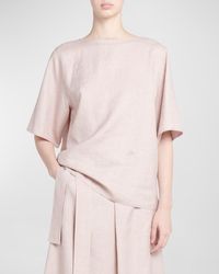 Loro Piana - Mara Spring Linen-wool Short-sleeve Shirt - Lyst