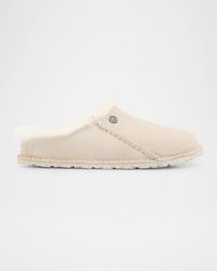 Birkenstock - Zermatt Suede Shearling Slipper Mules - Lyst