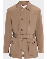 Brunello Cucinelli - Apos;S Water-Resistant Padded Safari Jacket With Self-Belt - Lyst