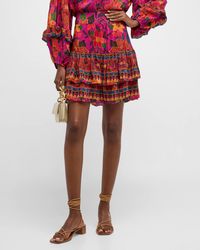 FARM Rio - Tropical Tapestry Tiered Mini Skirt - Lyst