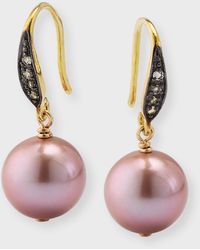Margo Morrison - Edison Freshwater Pearl Drop Earrings With Sapphires - Lyst