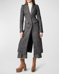 Smythe Brando Pagoda Herringbone Tweed Coat - Gray