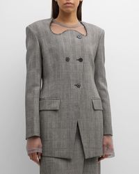 RECTO. - Glen Check Curved-Neck Jacket - Lyst