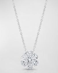 Rahaminov Diamonds - 18k White Gold Pear Shaped Diamond Flower Pendant Necklace - Lyst