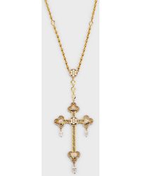 Buddha Mama - 20k Yellow Gold Rosary Cross Pendant Necklace - Lyst