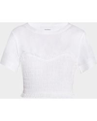 Merlette - Shel Smocked Ruffle Cotton Top - Lyst