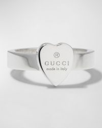 Gucci - Engraved Heart Trademark Ring - Lyst