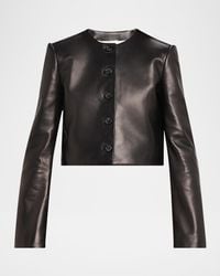 Brandon Maxwell - Ryder Leather Cropped Box Jacket - Lyst