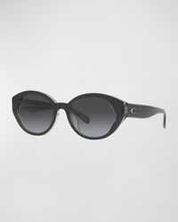 COACH - Wavy Acetate Oval Sunglasses - Lyst