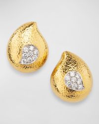 David Webb - 18K And Platinum Paisley Earrings With Diamonds - Lyst