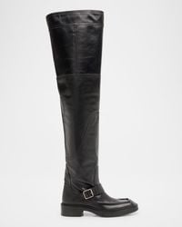 Saint Laurent - Joe Smooth Leather Over-The-Knee Boots - Lyst