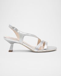 Nero Giardini - Strappy Metallic Kitten-Heel Sandals - Lyst