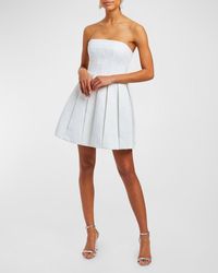 mestiza - Brielle Pleated Strapless Jacquard Mini Dress - Lyst