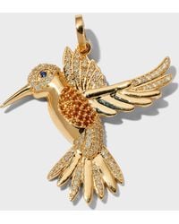 Siena Jewelry - 14k Yellow Gold Diamond, Citrine And Sapphire Bird Charm - Lyst