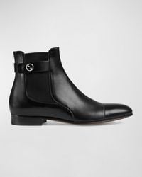 Gucci - Blondie Leather Buckle Chelsea Boots - Lyst