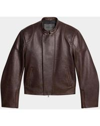Helmut Lang - Apos;S Leather Concealed-Zip Moto Jacket - Lyst