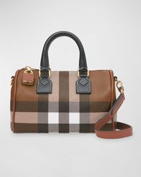 Burberry - Check E-Canvas Bowling Top-Handle Bag - Lyst