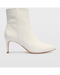 SCHUTZ SHOES - Mikki Mid Leather Pointed-toe Booties - Lyst