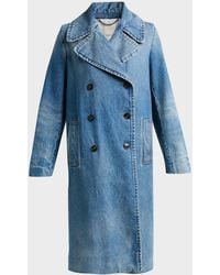 Dries Van Noten - Riani Denim Double-Breasted Long Coat - Lyst