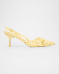 Jonathan Simkhai - Dylan Open-Weave Leather Slingback Pumps - Lyst
