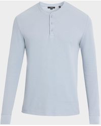 Vince - Apos;S Jacquard-Rib Cotton Long-Sleeve Henley T-Shirt - Lyst