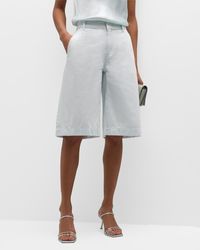 Vince - Relaxed Cotton Twill Long Shorts - Lyst