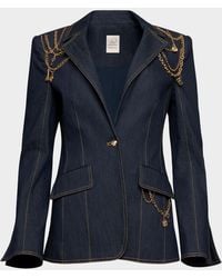 Cinq À Sept - Love Token Danicka Embellished Denim Blazer - Lyst