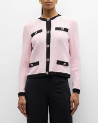 Misook - Recycled Pointelle Knit Button-Down Jacket - Lyst