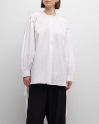 Co. - Tie-Cuff Long-Sleeve Oversized Tton Shirt - Lyst