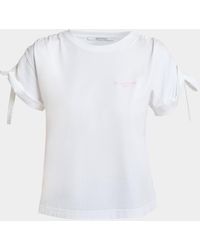 Givenchy - Gathered Shoulder Short-Sleeve T-Shirt - Lyst