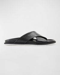Paul Stuart - Punta Crisscross Leather Slide Sandals - Lyst