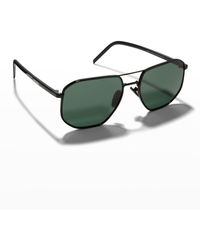 Prada - Metal Double Bridge Square Sunglasses - Lyst