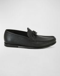 Ferragamo - Gancini Crown Bit Leather Loafers - Lyst