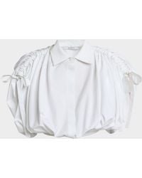 Givenchy - Ruched Cotton-Poplin Crop Collared Bubble Shirt - Lyst