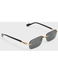 Gucci - Rimless Metal Rectangle Sunglasses - Lyst