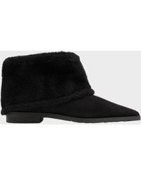 TOTEME - Fold Down Shearling Suede Ankle Boots - Lyst
