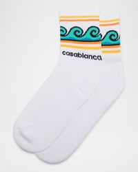 CASABLANCA - Wave Logo Knit Sport Socks - Lyst