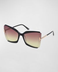 Tom Ford - Gia Semi-Rimmed Acetate Butterfly Sunglasses - Lyst