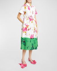 Erdem - Dyed Floral Print Shirtdress - Lyst
