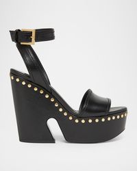Givenchy - 95Mm Platform Leather Clog Sandals - Lyst