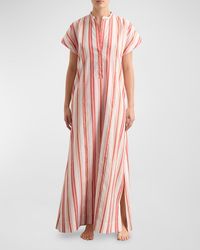 Bondi Born - Arezzo Short-Sleeve Organic Linen And Cotton Maxi Coverup Dress - Lyst