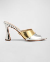 Veronica Beard - Thora Bicolor Metallic Mule Sandals - Lyst