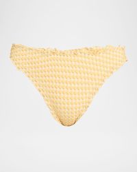 Jonathan Simkhai - Maelie Textured Gingham Bikini Bottoms - Lyst