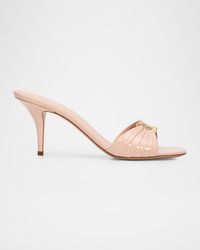 Ferragamo - Witty 70Mm Leather Sandals With Gancini Ornament - Lyst