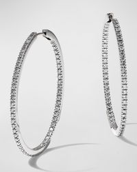 Memoire - 18k White Gold & Diamond Infinity Hoop Earrings, 1.25 Tdcw - Lyst
