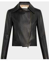 Vince - Leather Zip-Front Jacket - Lyst