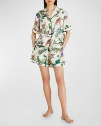 Olivia Von Halle - Ingo Floral-Print Silk Twill Pajama Set - Lyst