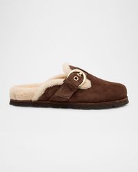 Stuart Weitzman - Chrystie Shearling-Lined Suede Mules - Lyst